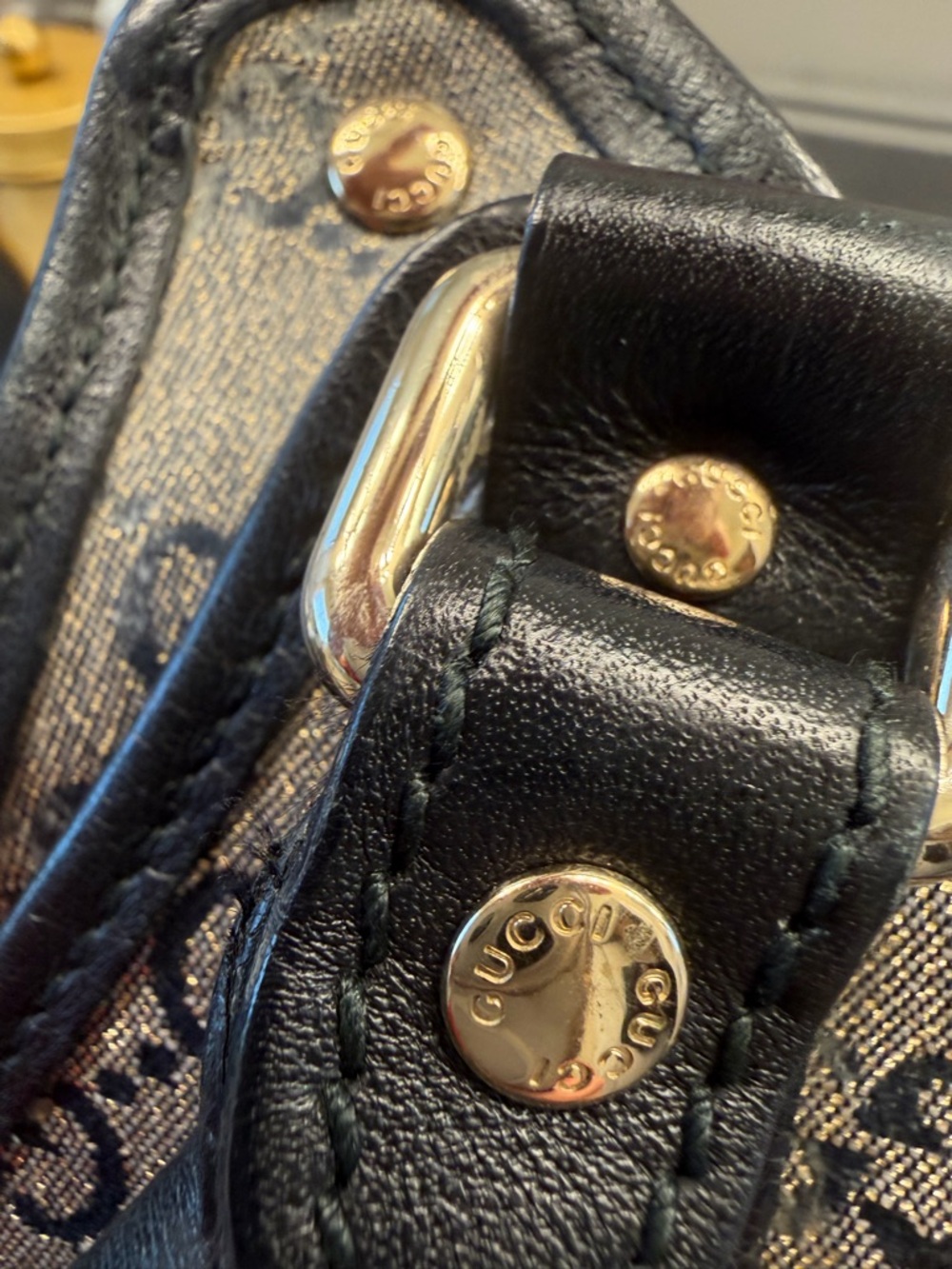 Authentic Gucci Joy GG Canvas/Leather Hobo Bag – Gunmetal and Black - Picture 4 of 11